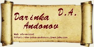 Darinka Andonov vizit kartica